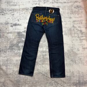 Authentic Bape 2000’s Rainbow Champion Logo Jeans 32